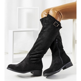 Louisen mustat litteät eristävät saappaat 1