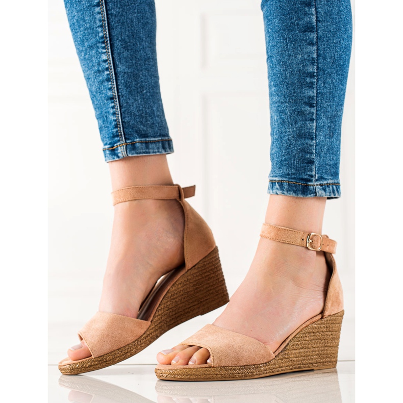 W. Potocki Suede Wedge Sandaalit Potocki beige 1