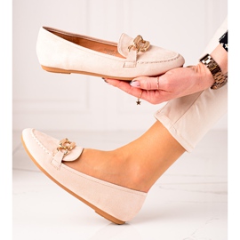 Seastar Mokassiinit kultaisella koristeella beige 1