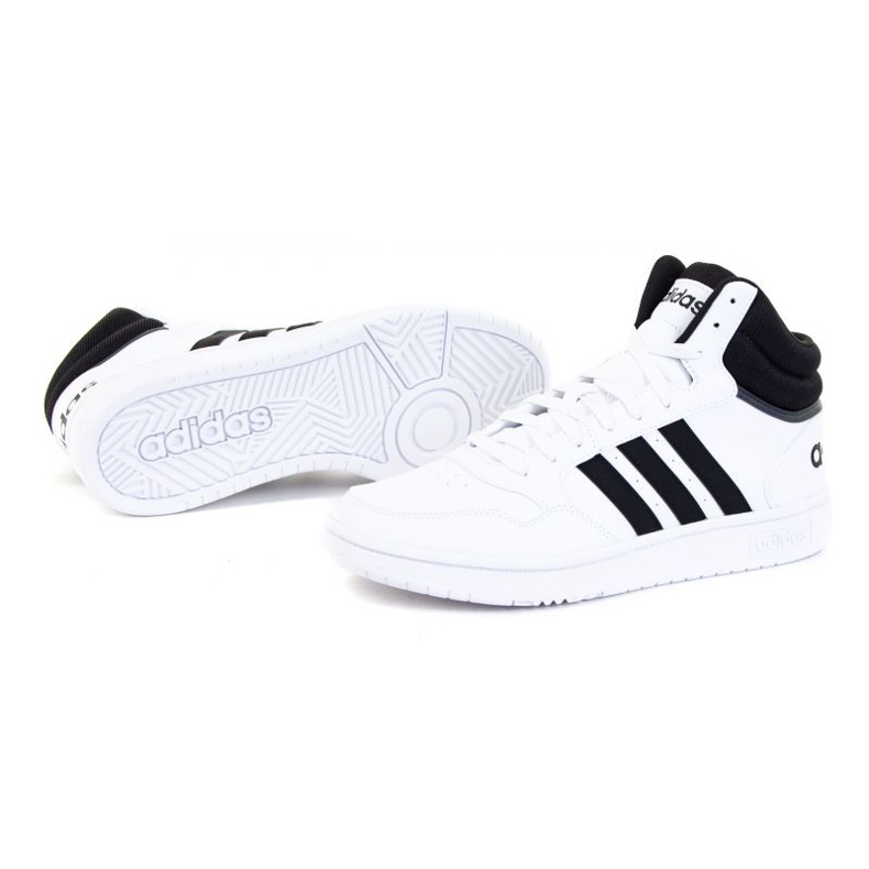 Adidas Hoops 3.0 Mid M GW3019 kengät valkoinen 1
