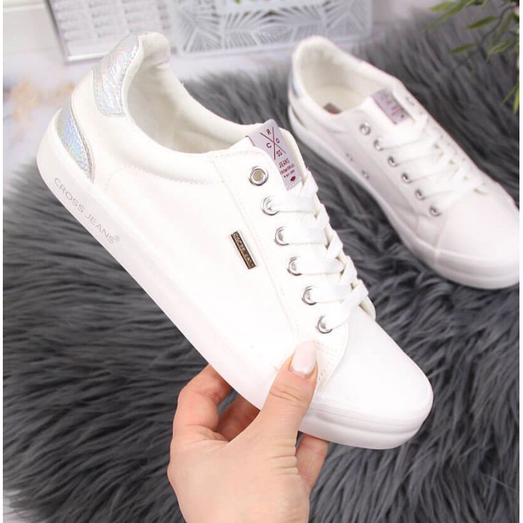 Textile Cross Jeans W JJ2R4038C valkoiset tennarit valkoinen hopea 1