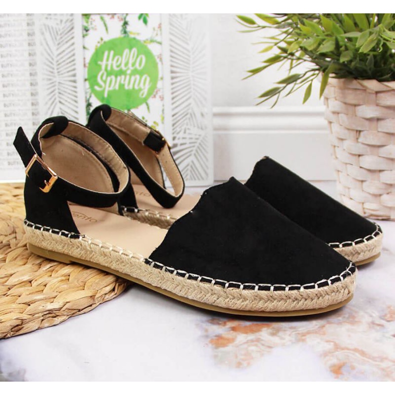Espadrillit eVento W EVE343A mustat 2