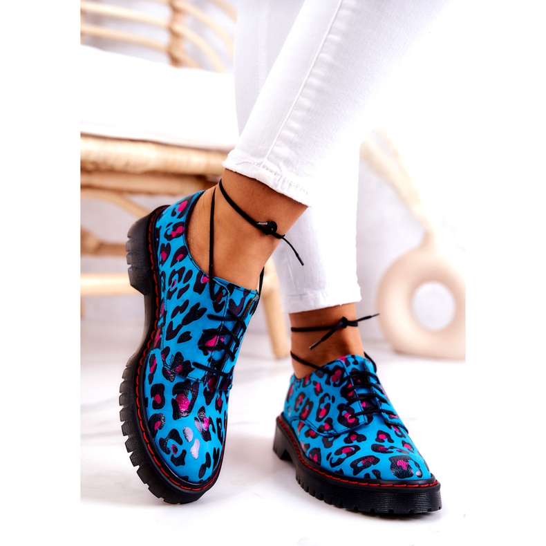 Naisten Oxfords Maciejka 04087-47 nahkakengät siniset monivärinen 2