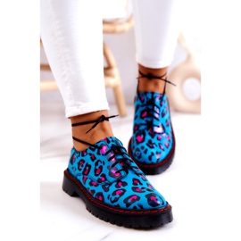 Naisten Oxfords Maciejka 04087-47 nahkakengät siniset monivärinen 3