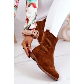 S.Barski Naisten mokkanahkaiset harjakattoiset saappaat Camel Lemar ruskea 1