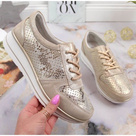 Nahkaiset lenkkarit S. Barski W OLI148 kultaa kultainen 1