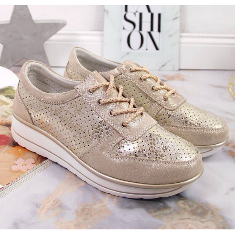 Nahkaiset lenkkarit S. Barski W OLI148 kultaa kultainen 2