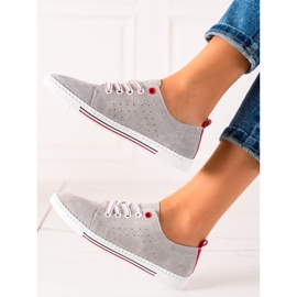 Filippo Klassiset nahkaiset tennarit harmaa 1