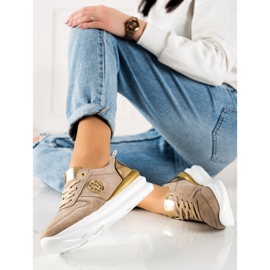 Filippo Tyylikkäät nahkaiset tennarit beige ruskea 1