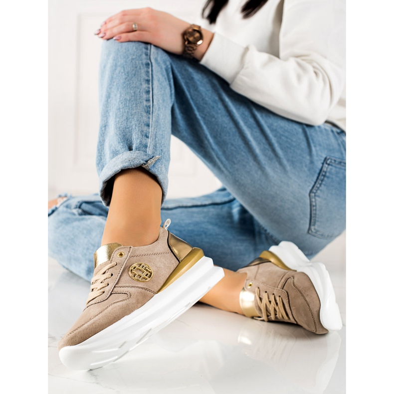 Filippo Tyylikkäät nahkaiset tennarit beige ruskea 1