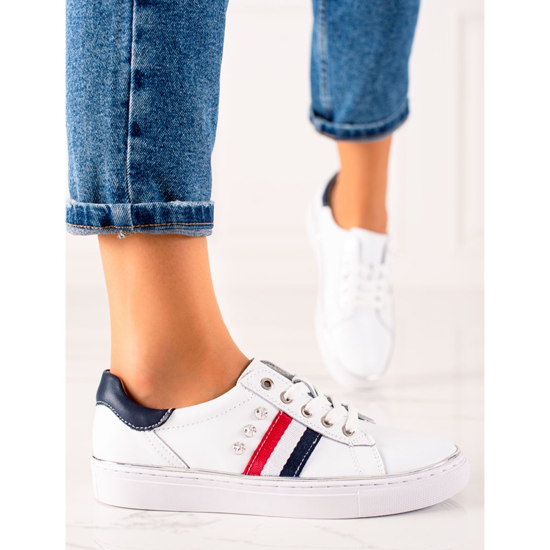 VINCEZA-nahasta valmistetut urheilulenkkarit valkoinen 2