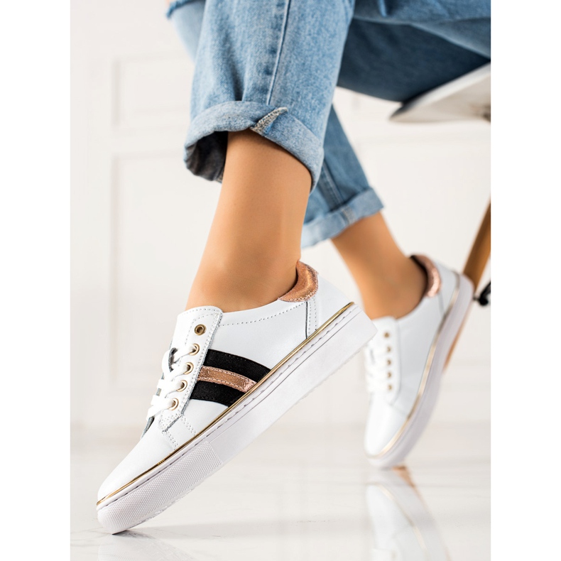 VINCEZA-nahasta valmistetut urheilulenkkarit valkoinen 1