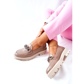 Naisten Brogues Loaferit Nahka Tummanbeige Laura Messi 2383 5