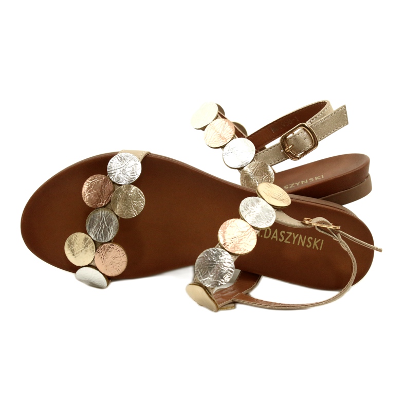 M.Daszyński Sandaalit kultaiset pyörät Daszyński MR1958-1 Kulta beige hopea kultainen 4