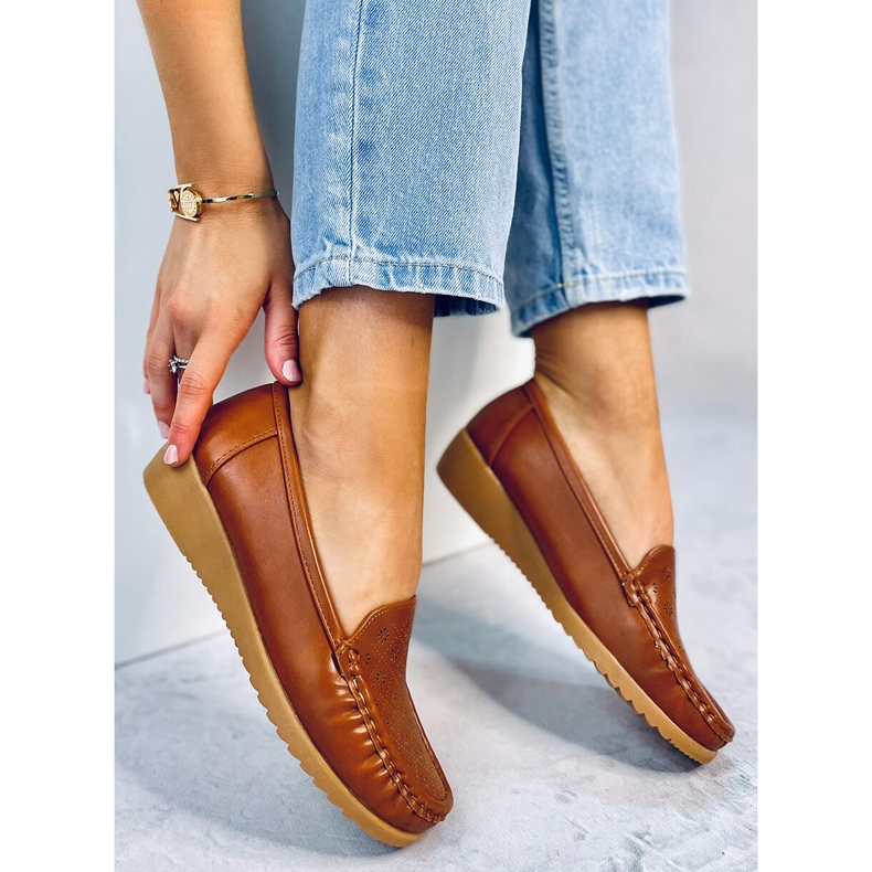 Naisten Cukki Camel harjakattoiset housut ruskea 1