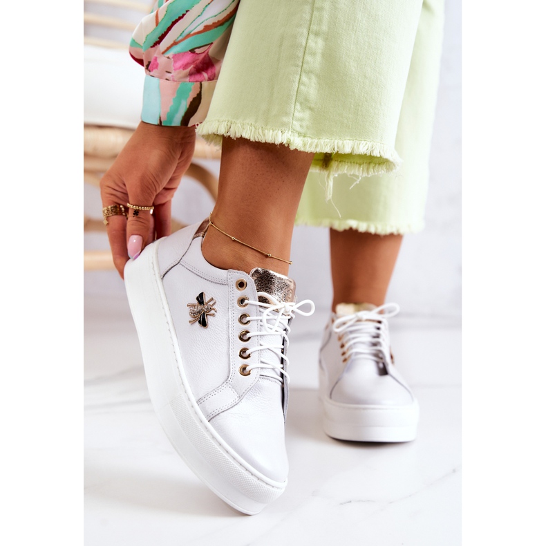 FILIPCZYK Nahkaiset urheilukengät valkoisella Bellisia-alustalla valkoinen 2