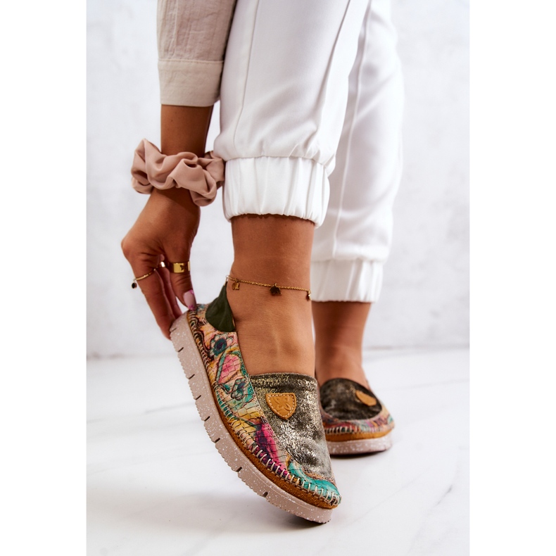 Naisten nahkahousut Maciejka 05434-09 Vihreä monivärinen 1