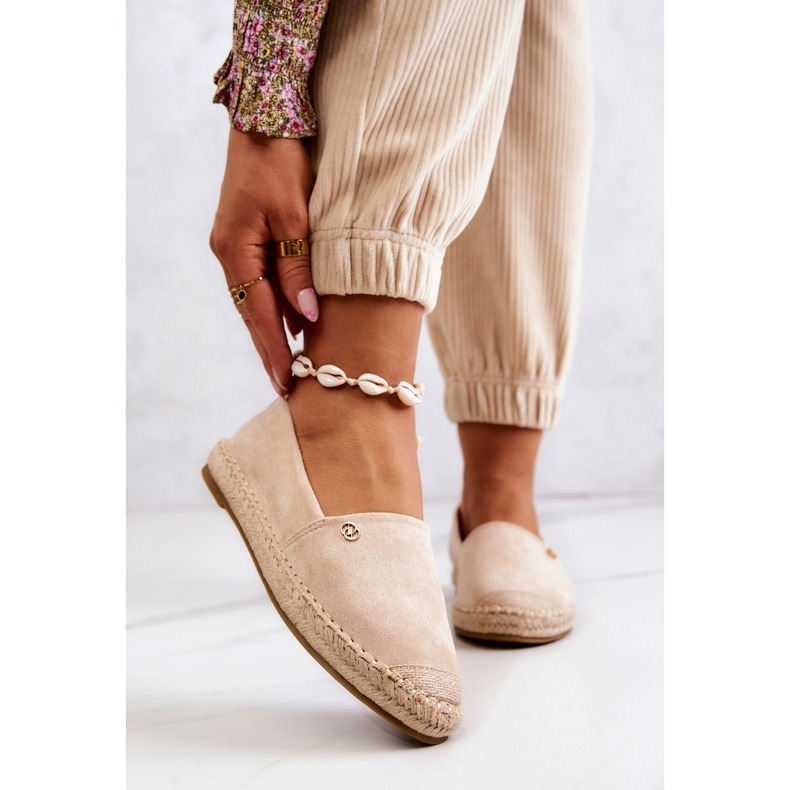 PE1 Naisten beige mokkanahka Espadrilles Joaquin 1