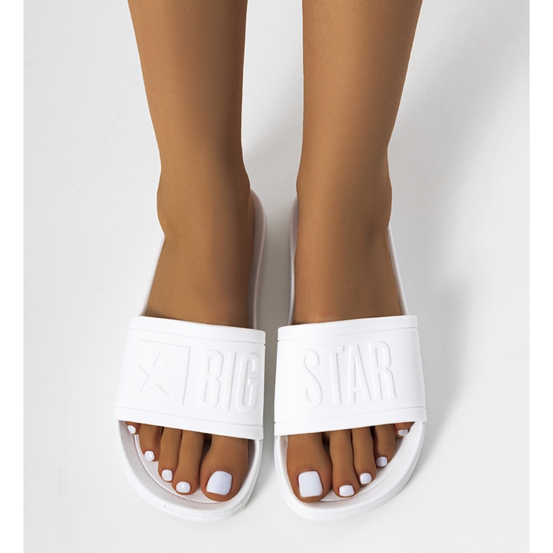 Naisten valkoiset Big Star DD274A268 -tossut valkoinen 1