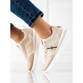 TRENDI Tyylikkäät lenkkarit beige ruskea 1