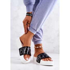 Naisten kumitossut Big Star JJ274A276 valkoinen ja musta 2