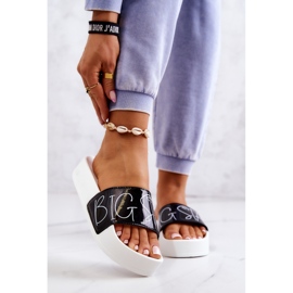 Naisten kumitossut Big Star JJ274A276 valkoinen ja musta 1