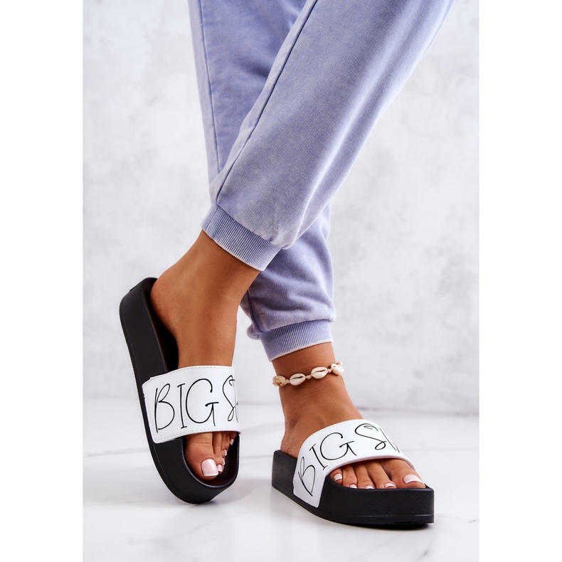 Naisten kumitossut Big Star JJ274A275 mustavalkoinen 2