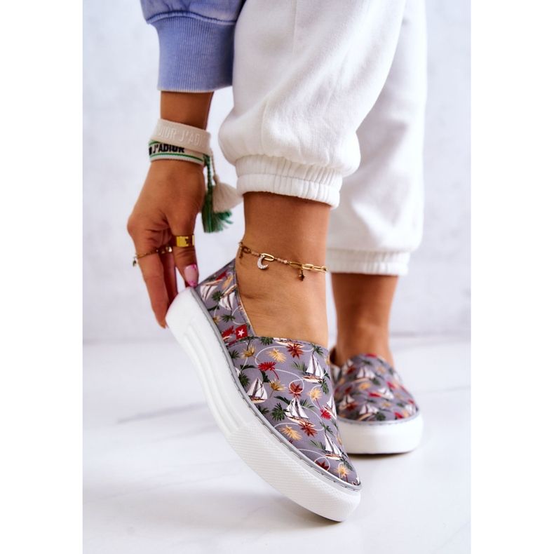 Naisten lenkkarit Slip On Memory Foam Big Star JJ276015 Harmaa 1