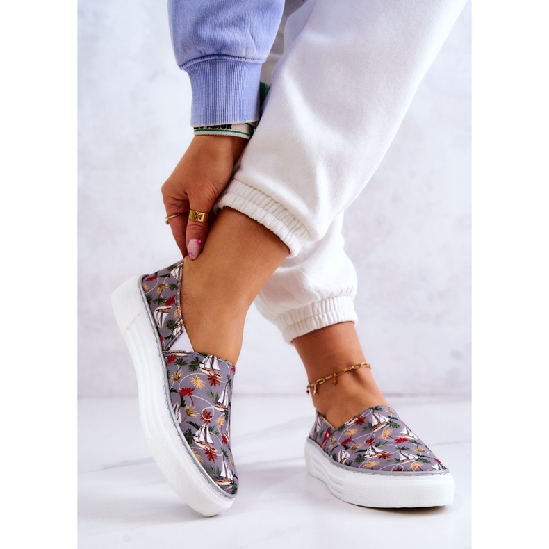 Naisten lenkkarit Slip On Memory Foam Big Star JJ276015 Harmaa 2