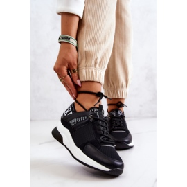 Vinceza Urheilukengät Tennarit Wedge Black Loreylla musta 1