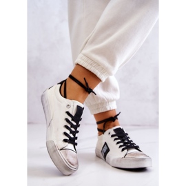 Naisten tennarit Big Star JJ274350 Valkoiset ja mustat tennarit valkoinen 2