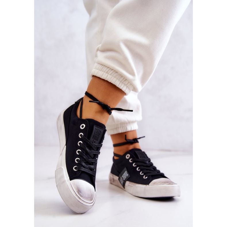 Naisten lenkkarit Tennarit Big Star JJ274354 Musta-Valkoinen 2