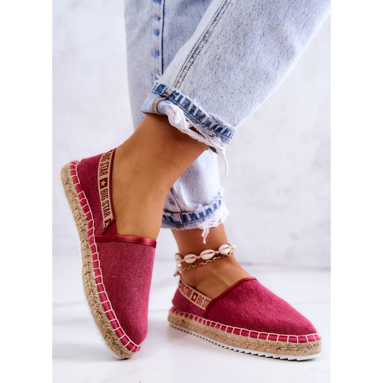 Slip-on espadrillit Big Star JJ274880 Tummanpunainen vaaleanpunainen 2