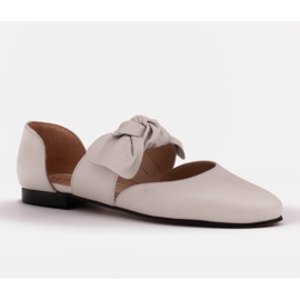Marco Shoes Ballerinat, joissa rusetti nahasta valkoinen 6