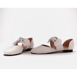 Marco Shoes Ballerinat, joissa rusetti nahasta valkoinen 2
