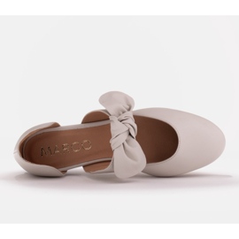 Marco Shoes Ballerinat, joissa rusetti nahasta valkoinen 4