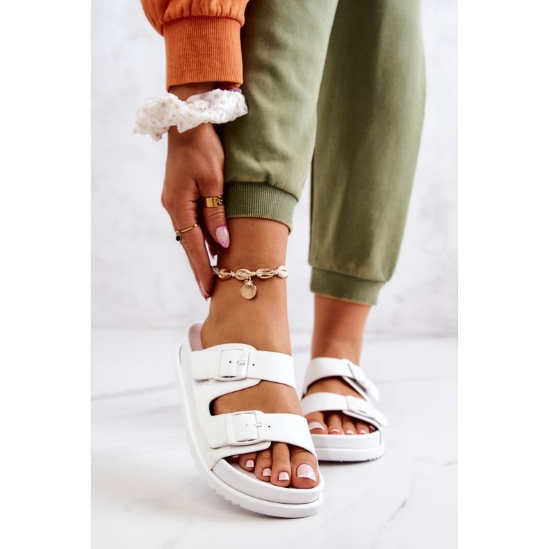 S.Barski Valkoiset Corina-kumitossut soljella valkoinen 2