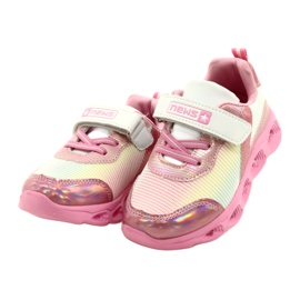 ADI urheilukengät LED hehkuva tarranauha News 22DZ32-4837 Pinkki / valkoinen vaaleanpunainen 2