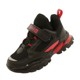 Sports Boys Boys 'Velcro News 22DZ32-4932 Czarne-Czerwone musta 4