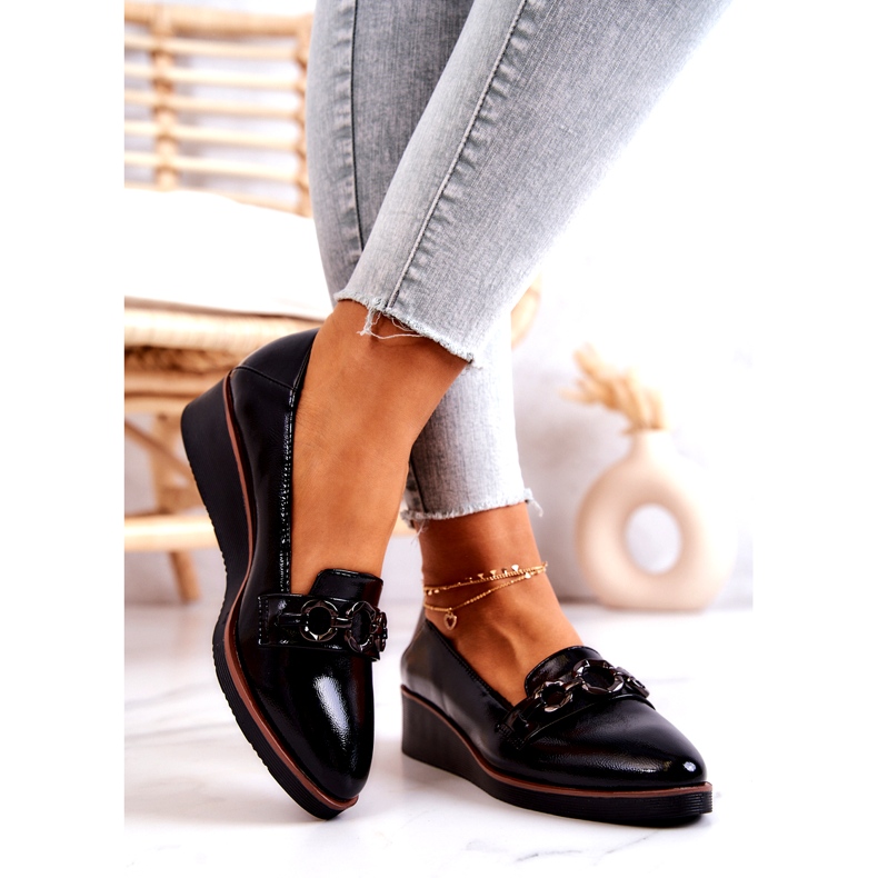 Vinceza Kiiltonahkaiset kiilakengät, mustat melodiat 3