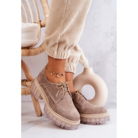 Muodikkaat mokkanahkaiset loaferit beige Lauriss 2