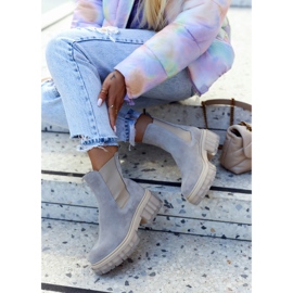 Lemar Suede naisten saappaat vaaleanharmaa kennel 2