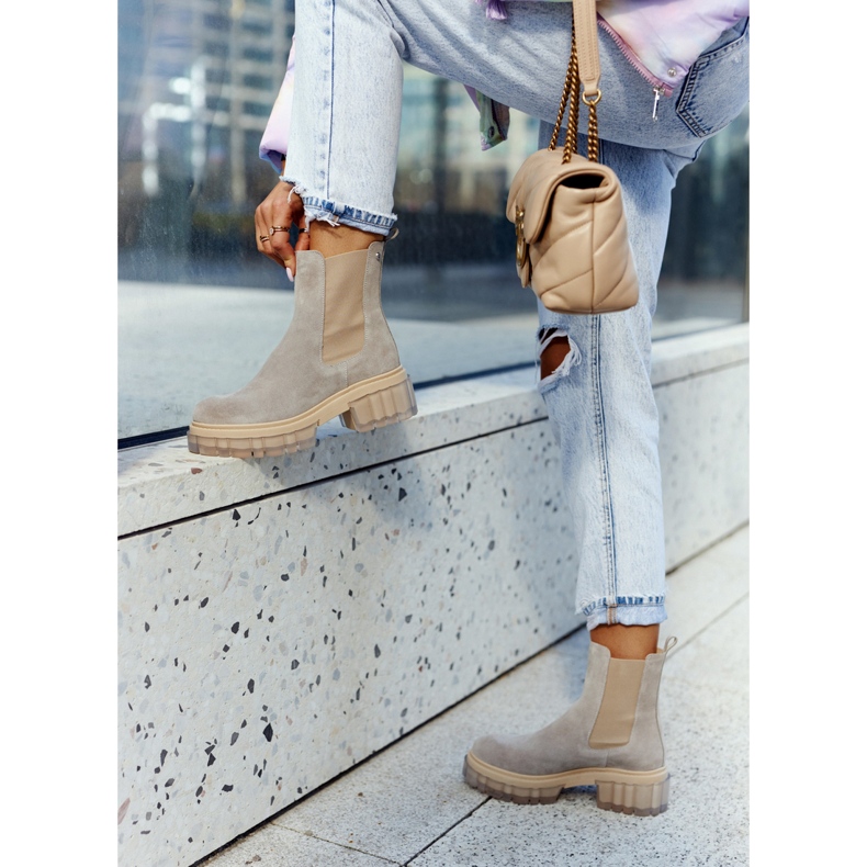 Lemar Suede naisten saappaat vaaleanharmaa kennel 1