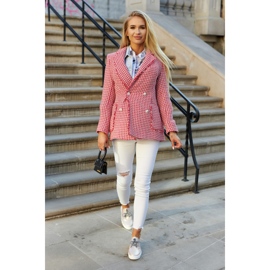 S.Barski Naisten nahkaiset tennarit metallivärisellä Carrey Pinkillä beige vaaleanpunainen 1