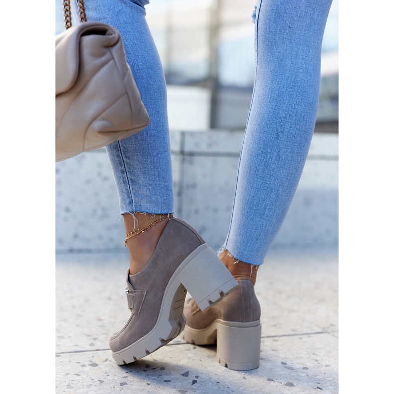 Lemar Tyylikkäät kengät pylväässä beige Harmell-koristeella 2