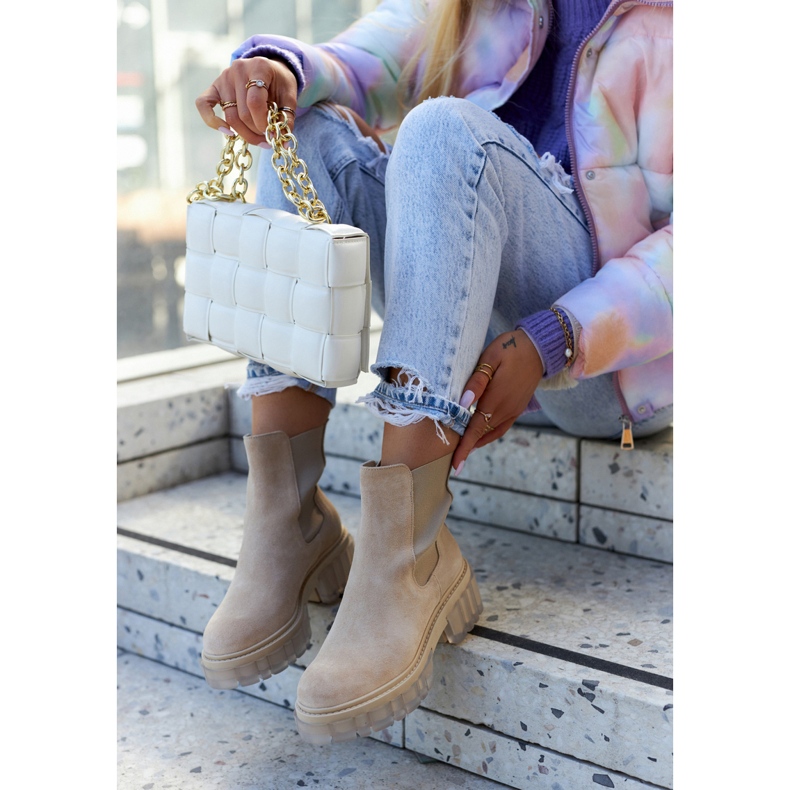 Lemar Suede naisten saappaat Vaalean beige Kennel 2