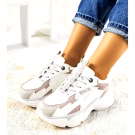 Naisten lenkkarit Big Star HH274255 beige valkoinen 1