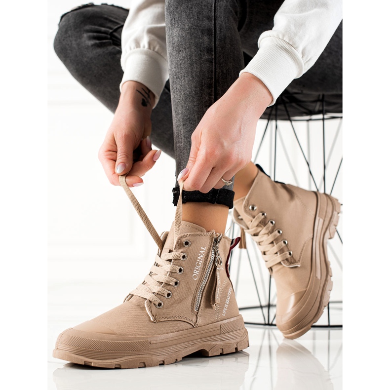 Sabatina Vetoketjulliset lenkkarit beige 1