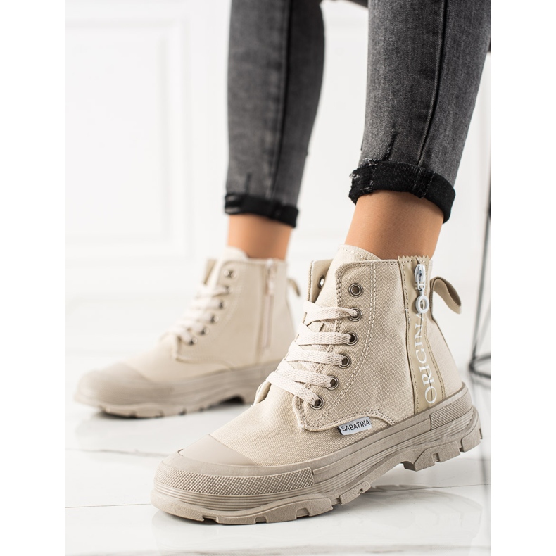 Sabatina Alkuperäiset korkeat lenkkarit beige 2