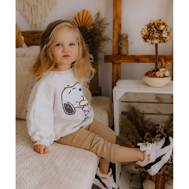 Lasten urheilukengät Tennarit Musta-Violetti Peliaika valkoinen 1